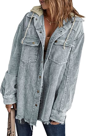 EVALESS Jackets for Women Casual Black Jean Jackets for Women Fashion 2023  Dressy Distressed Frayed Denim Jacket Jean Western Shirt for Women Trendy  Spring Fall Outfits Clothes with Pockets,Small at  Women's