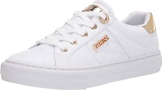guess white and gold trainers