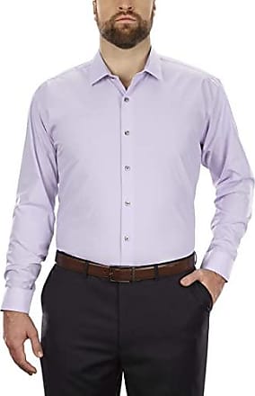 Kenneth Cole Kenneth Cole Unlisted Mens Dress Shirt Big and Tall Solid, Lilac, 16.5 Neck 35-36 Sleeve