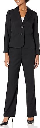 Le Suit Womens 2 Button Notch Collar Shadow Stripe Pant Suit 