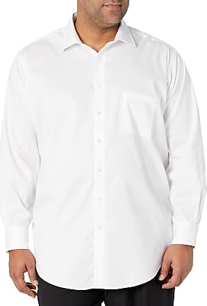 White Van Heusen Mens Long-Sleeve Oxford Dress Shirt 18.5 Neck 34-35 Sleeve 