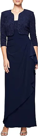 Alex Evenings Draped Column Gown with Bolero Jacket in Navy at Nordstrom, Size 10