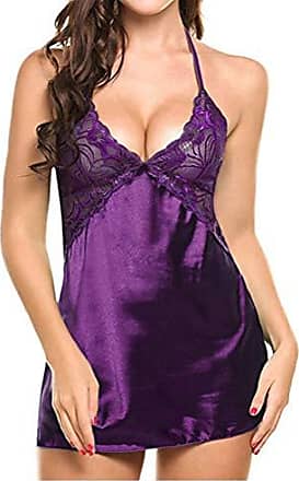 Femme Vêtements Vêtements de nuit Nuisettes et chemises de nuit Pyjama Satin Vivis en coloris Violet 