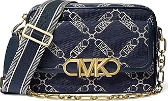 MICHAEL KORS designer handbag navy blue, gold accents, zip close, Medium  Size 👜