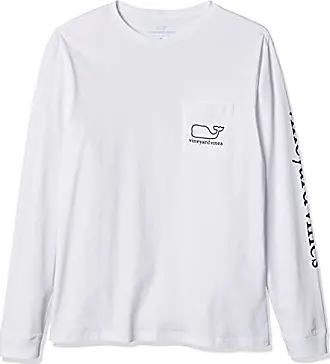 Vineyard Vines Logo Graphic Fishing Tshirt Long Sleeve Mens Size XS White