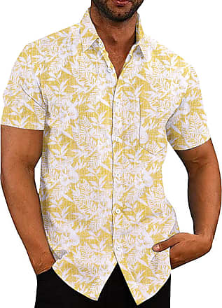 COOFANDY Men's Hawaiian Aloha Shirt Short Sleeve Casual Button Down Floral  Print