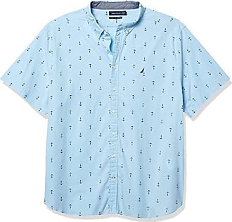 Nautica Blue Mens Blue Printed Button-Down Shirt Big & Tall 2XL BHFO 9701 