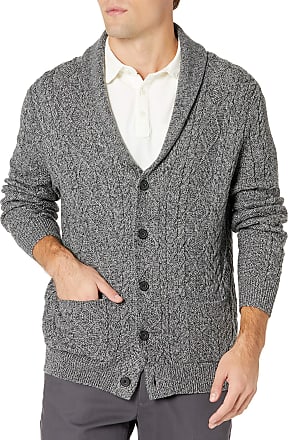 Mens Cardigan Chunky Knit Buttoned Cotton Rich Shawl Collar Jumper Size M to 2XL