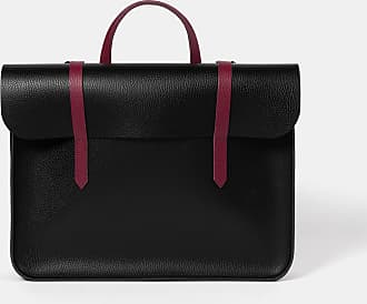 Convertible Executive Leather Bag in Noir Crocodile Print Black