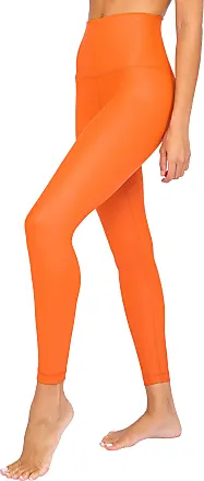90 Degree By Reflex Super High Waist High Shine Faux Leather Fleece Lined  Elastic Free Ankle Leggings