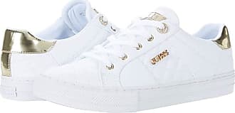 guess shoes white and gold