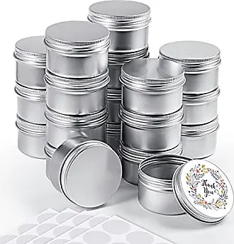 RW Base 8 oz Round Clear Plastic Candy and Snack Jar - with Silver Aluminum  Lid - 3 x 3 x 3 - 100 count box