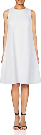 Calvin Klein Womens Sleeveless Round Neck Trapeze Dress, White (Eyelet), 4