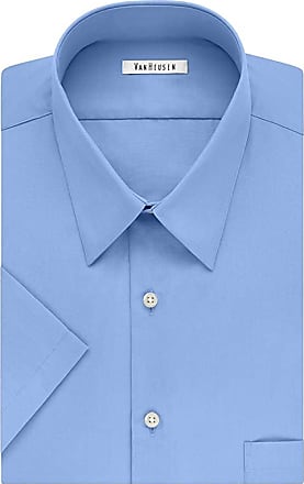 Van Heusen Mens TALL FIT Short Sleeve Dress Shirts Poplin Solid (Big and Tall)