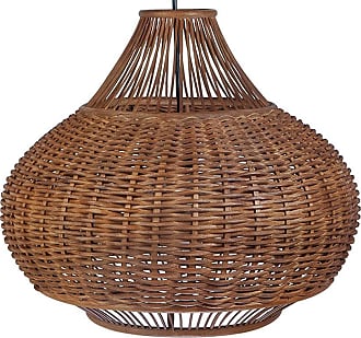 Handwoven Bamboori Discus Pendant Lamp Natural Brown KOUBOO 1050077 