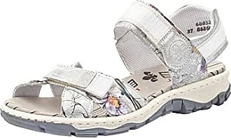 Rieker Calypso Schuhe Damen Sandalen Antistress Sandaletten silver 64263-90 