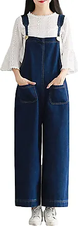 Womens Dungaree Pinafore Dress Denim Skirt Dungarees Size 6 8 10 12 14 Mid  Denim Blue