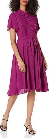 Nanette Lepore Womens Elegant Flutter Sleeve Dress with Pintuck Details, Tie String Waist, and Beautifully Draped Fabric, Bali Orchid, 8