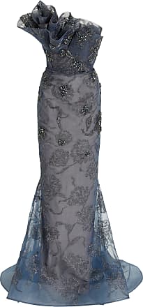 Marchesa Womens Metallic Embroidered Tulle Gown - Purple - Moda Operandi