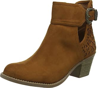 LADIES DOLCIS RONNI TAN LOW COWBOY HEEL CHELSEA MEMORY FOAM ANKLE BOOTS UK 5