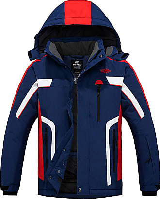 Mens Windproof Ski Jacket S.Charma Mountain Waterproof Hooded Parka Fleece Warm Raincoat 
