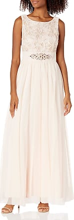 Jessica Howard Womens Gown with Beaded Inset Waist, Blush, 16