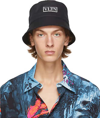 Black WeSC Mens Wasted Youth AOP Bucket HAT one Size