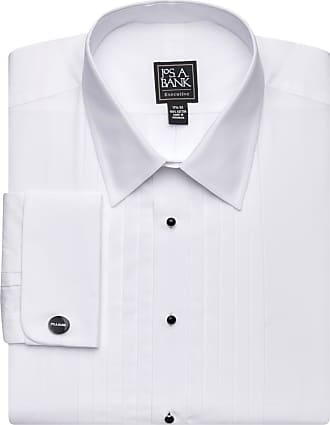 Jos. A. Bank Mens Executive Collection Traditional Fit Point Collar French Cuff Formal Dress Shirt - Big & Tall, White, 17 1/2x38 Tall