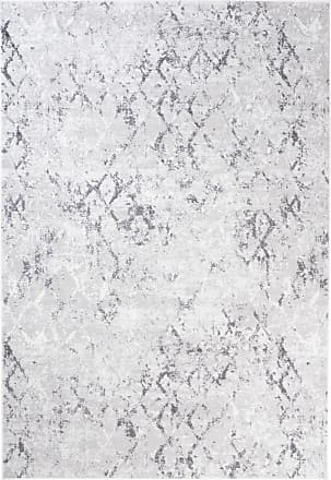 Alfombra de salón tradicional gris blanco vintage suave 200 x 300 cm SKY