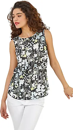 Roman Originals Animal Print Strap Detail Cami Top for Women UK - Ladies  Everyday Holiday Spring Summer V Neckline Comfy Soft Evening Vacation Work  Party - Black - Size 8 : : Fashion