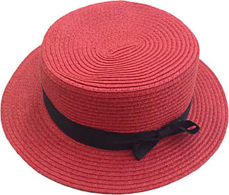 red straw fedora hats