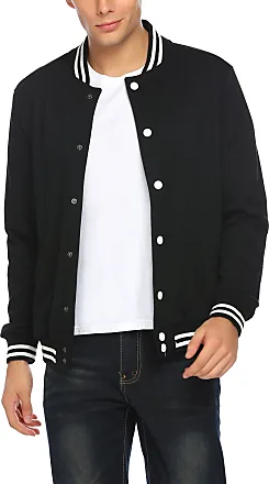 Ymosrh Jackets For Men, Mens Casual Jacket Lightweight Varsity Bomber Coat  Jackets Dress Casual Stylish Retro Jackets Men Casual Jacket Cool  Windbreaker Light Coat Casual Coat Jacket (L, Black) at  Men's