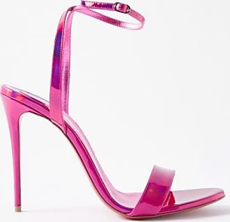 CHRISTIAN LOUBOUTIN: Chick wedge sandals in patent leather - Fuchsia