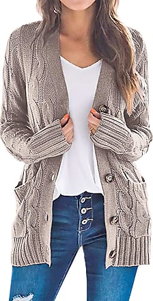 Remikstyt Womens Chunky Cardigan Cable Knit Oversized Open Front Cardigan Sweaters 