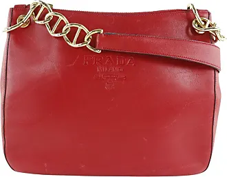 Prada brushed leather shoulder bag - Red