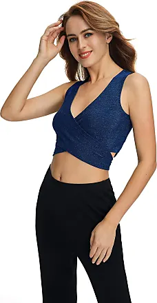 Floerns Women's Sexy Lace V Neck Criss Cross Back Bralette Crop Top