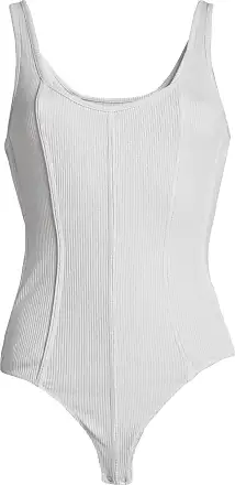 Guilia Dark Gray Short Sleeve Bodysuit, XS-L