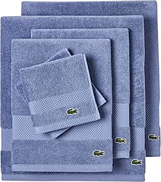 Lacoste Heritage Supima Cotton 6-Piece Towel Set, 2 Bath Towels, 2 Hand  Towels, 2 Washcloths, Celestial Blue