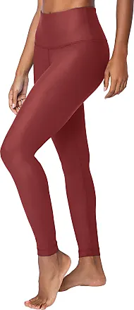 90 Degree By Reflex Interlink Faux Leather High Waist Cire Ankle Legging -  Scorpio Red - Large