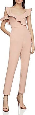 Bcbgmaxazria Womens One Shoulder Ruffle Jumpsuit, Bare Pink, Small
