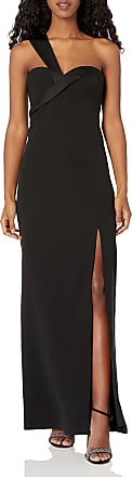 Bcbgmaxazria Womens Floor Length Evening Gown with Side Slit, Black, 0