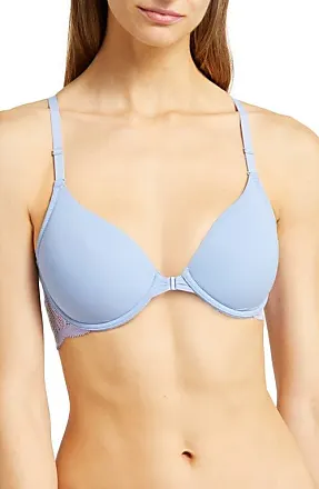 + NET SUSTAIN Signature lace-trimmed stretch organic cotton padded soft-cup  bra