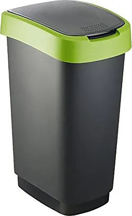 Poubelle de tri 10L vert d'eau vert/argent en plastique recycle -  L'Incroyable