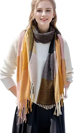Womens Scarf Fashion Long Shawls Wraps Big Grid Winter Warm Lattice Large  Scarveskhaki