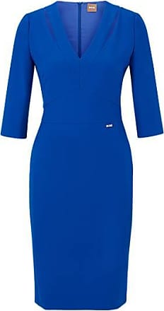 Mode Jurken Volante jurken Boss Orange Volante jurk blauw casual uitstraling 