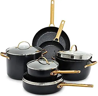  GreenPan 5 Piece Cooking Utensil Set, Flexible Nonstick  Silicone, Stain-Free, Tongs, Turner, Spatula, Skimmer, and Slotted Spoon,  Black : Home & Kitchen