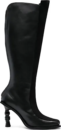 Ahluwalia Gangan 30mm leather ankle boots - BLACK WHITE FUR BLACK SUEDE
