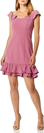 Nanette Lepore Womens Ss Sheath Dress W/Double Flounce Hem & Ruffle SLV, Deco Pink, 12