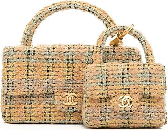 Pre-owned Chanel 1992 Tweed Classic Flap Two-in-one Handbag Set In