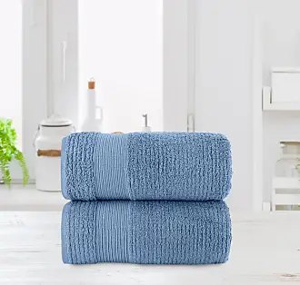 Chic Home Jacquard Turkish Cotton Bath Towel 3 Piece Set in Blue